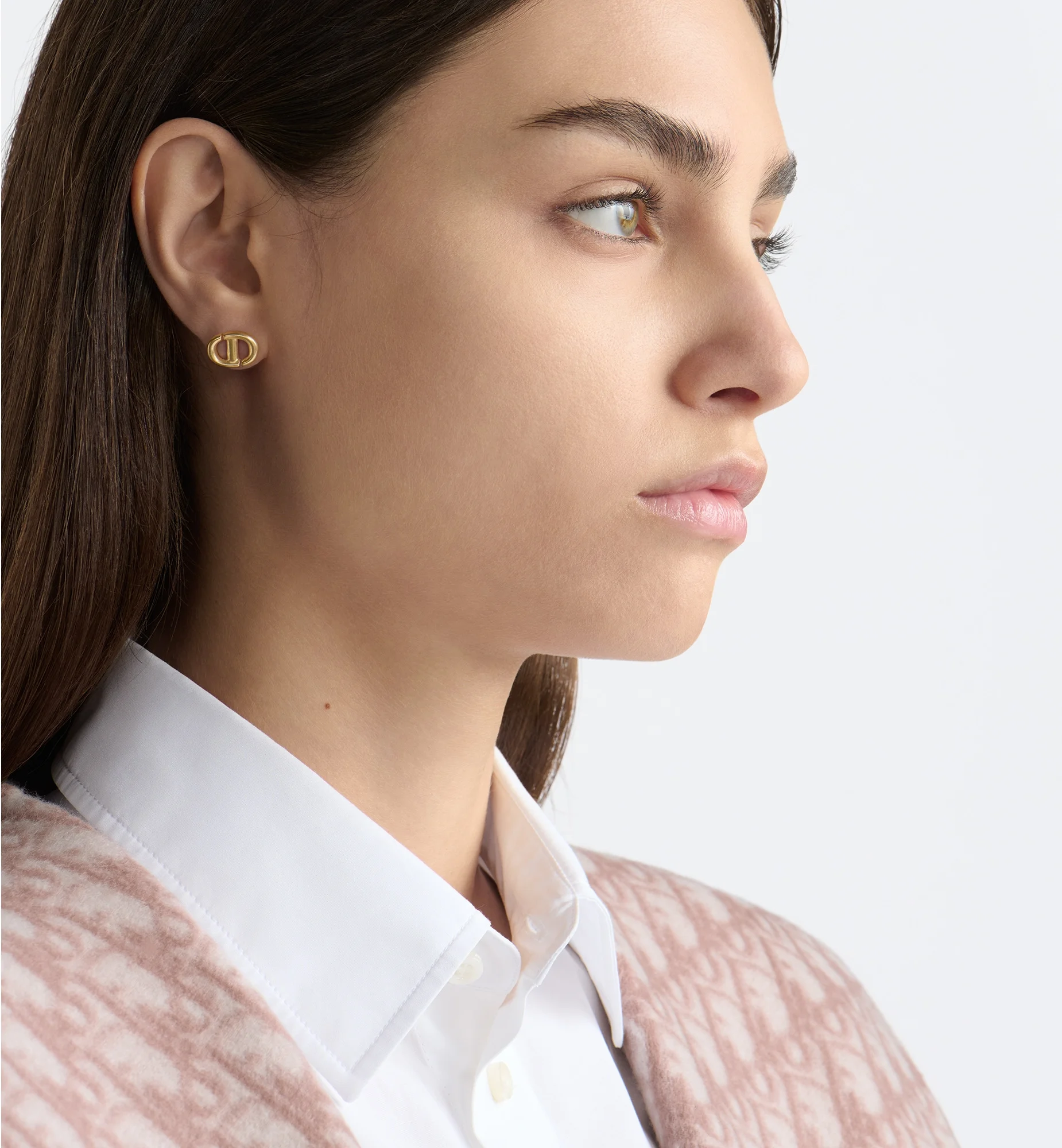 Dior CD Navy Stud Earrings | REVERSIBLE