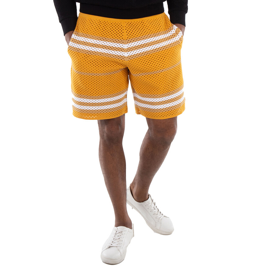 Burberry Marigold Morriss Icon Stripe Pointelle Knit Shorts - 3