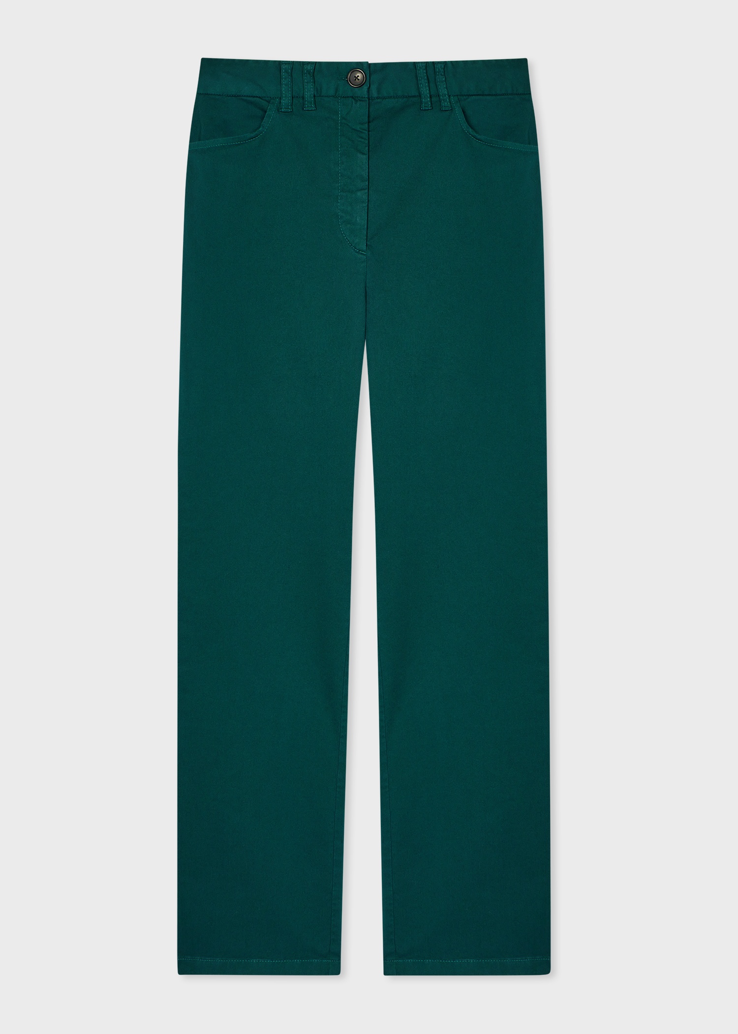 Women's Peacock Blue Stretch-Cotton Slim-Fit Chinos - 1