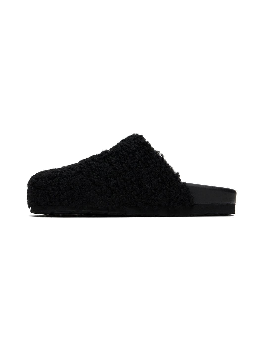 Black Shearling Slippers - 3