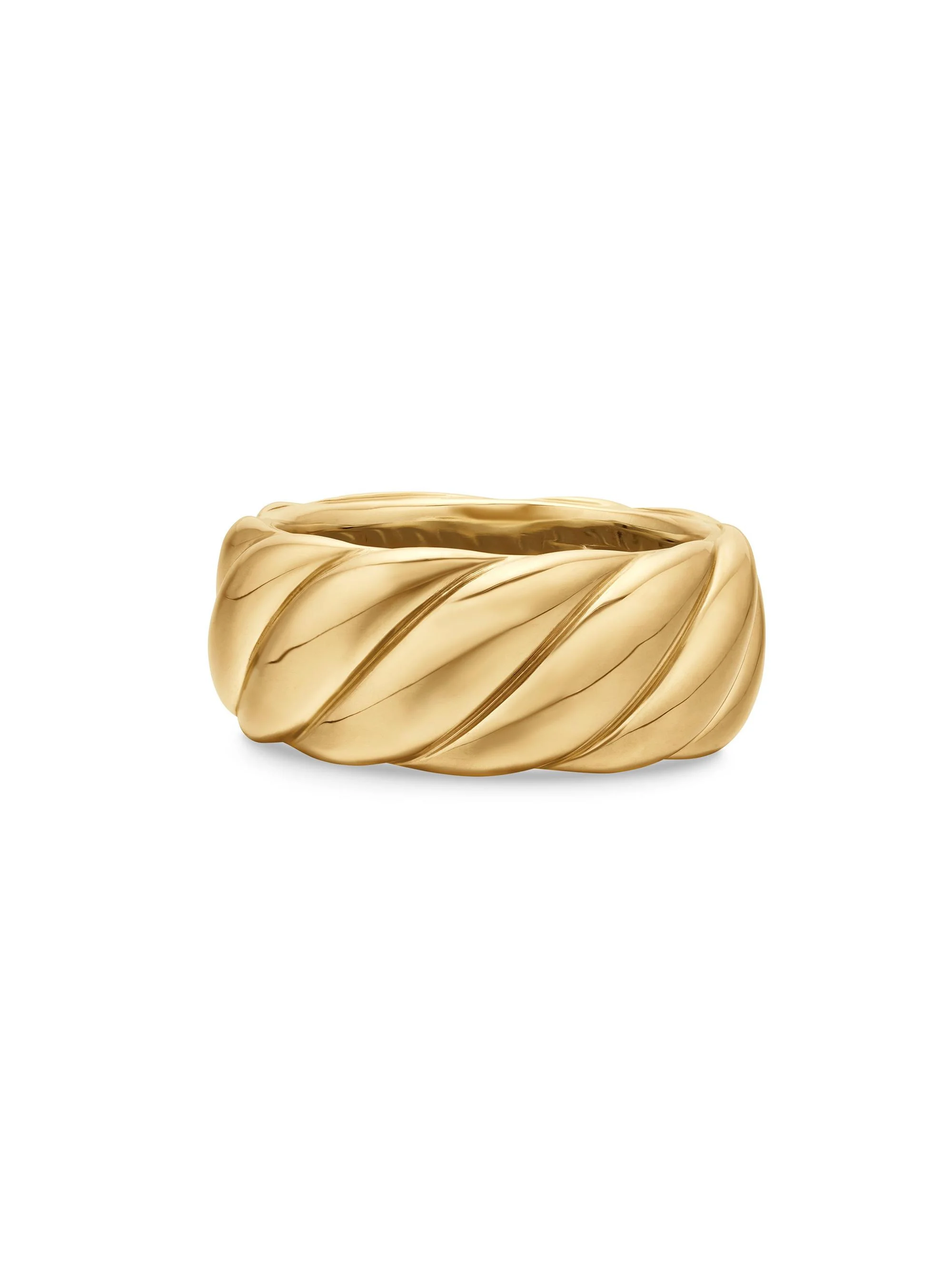 Women's Sculpted Cable Band Ring In 18K Yellow Gold - Gold - 1