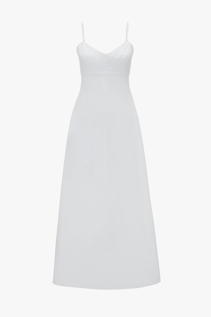 Victoria Beckham Cami Fit And Flare Midi In White - 1224WDR005682A-WHITE-4  | REVERSIBLE