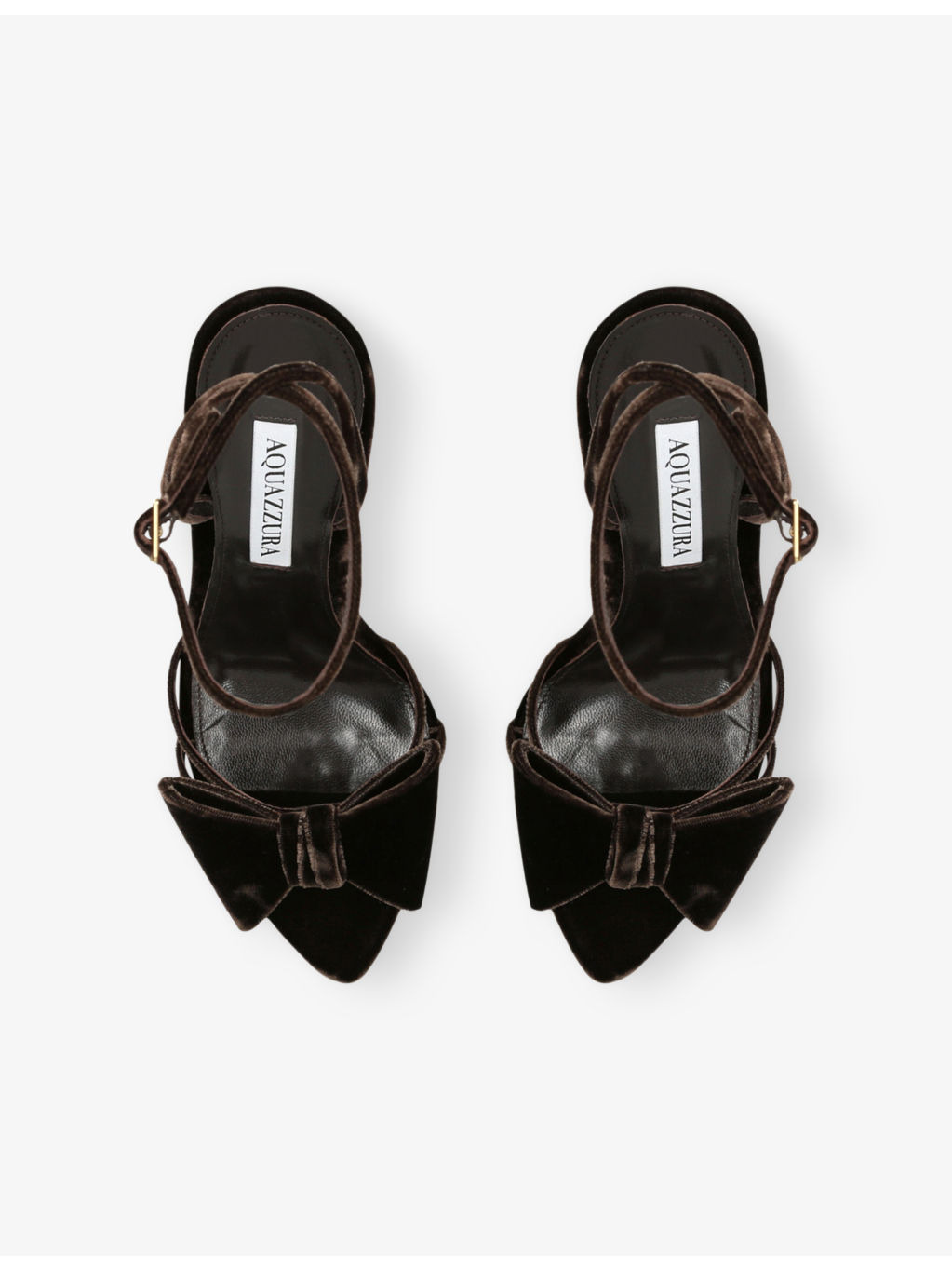 Black Tie Velvet Heeled Sandals - 4