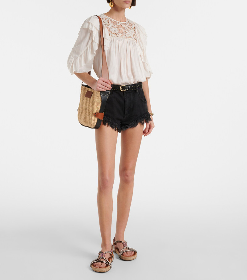 Isabel Marant Bayia Mini raffia shoulder bag outlook