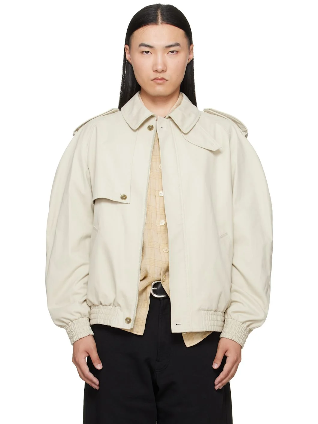 Off-White Cotton Twill Jacket - 1