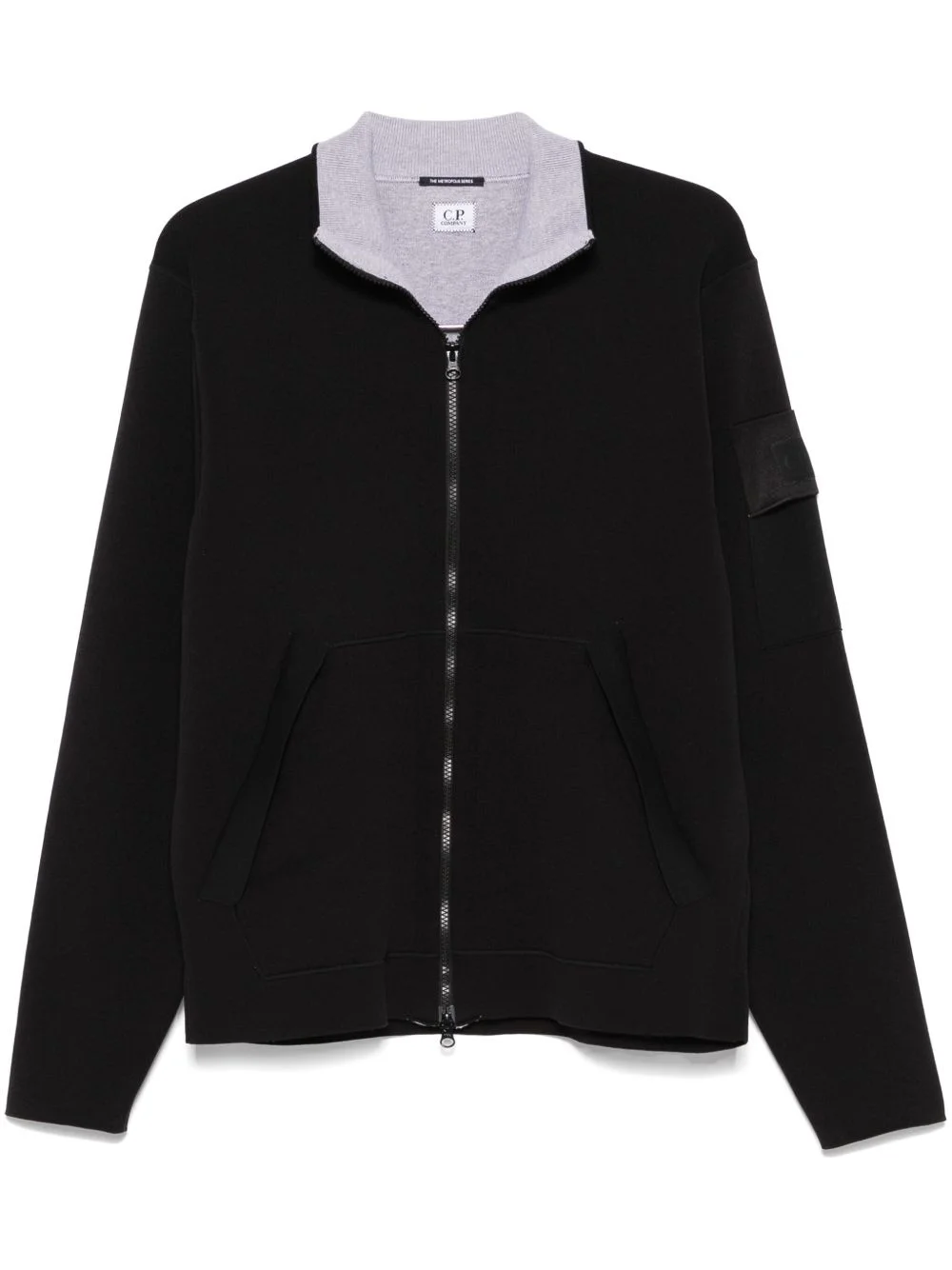 logo-patch zip-up sweatshirt - 1
