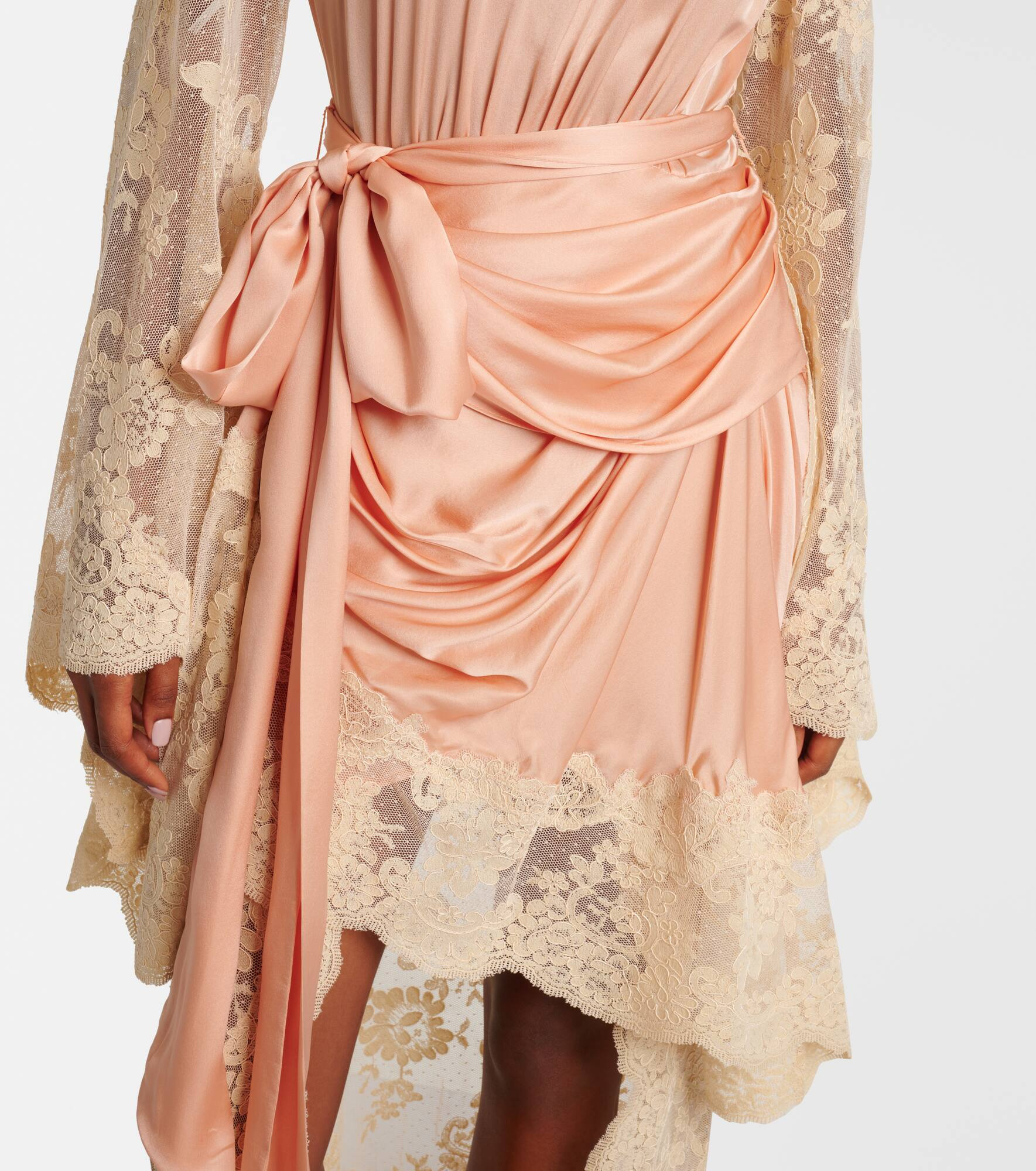 Hypnotic silk satin and lace gown - 6