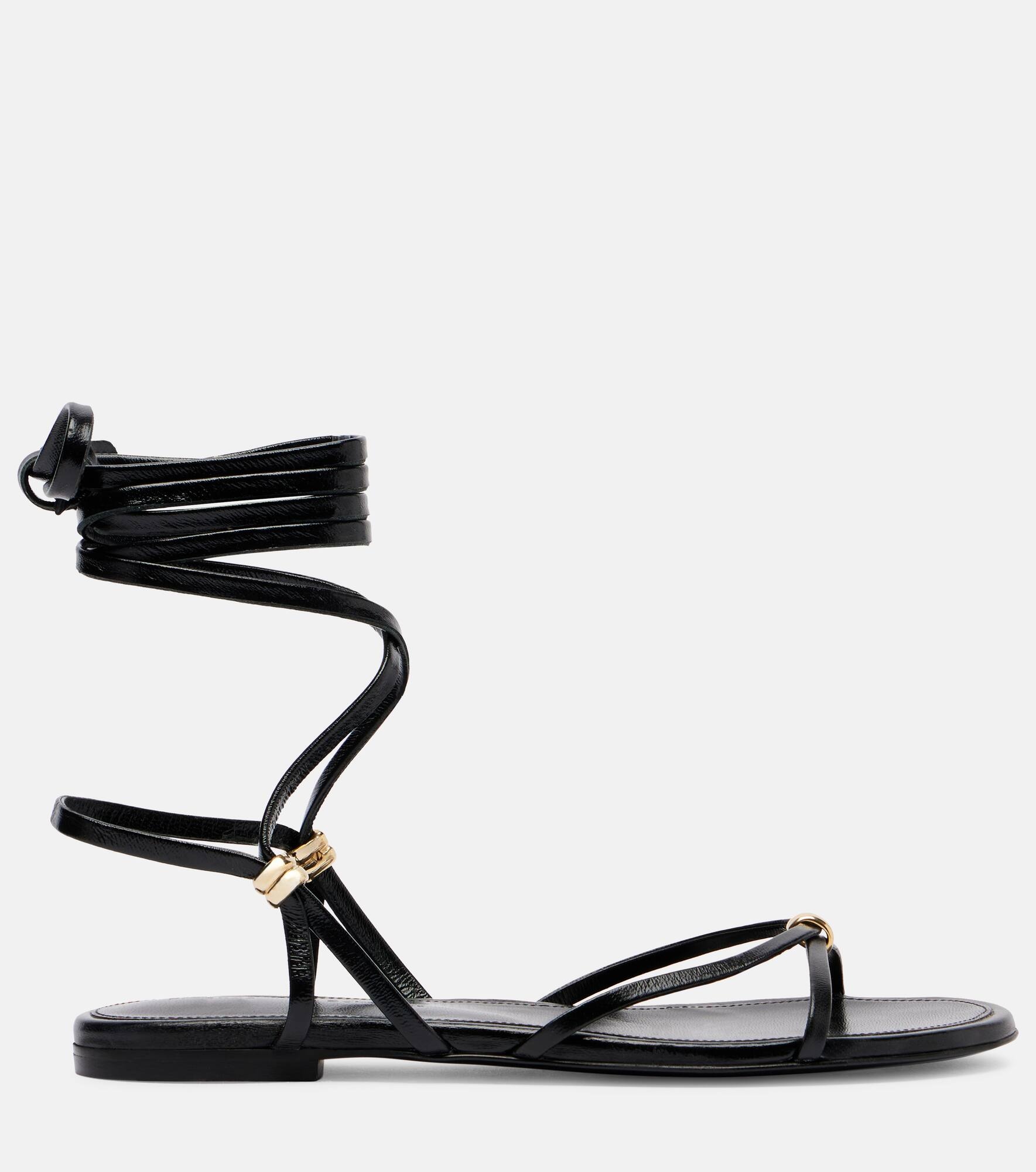 Coil leather sandals - 4