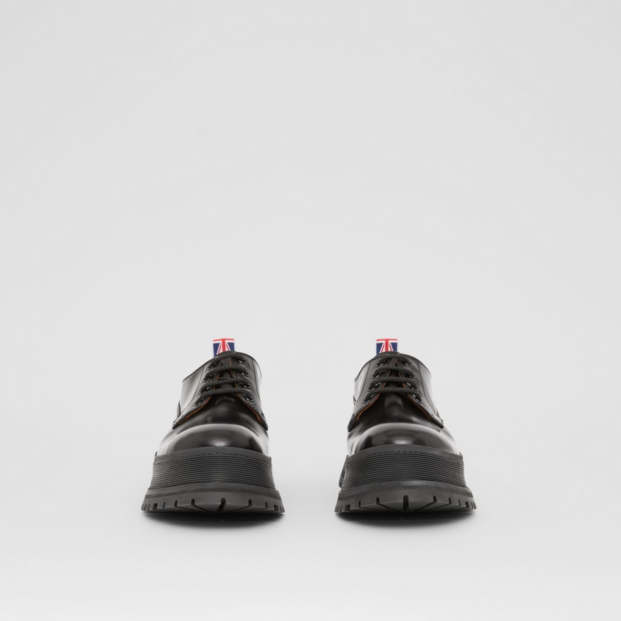 Logo Detail Leather Derby Shoes - 6