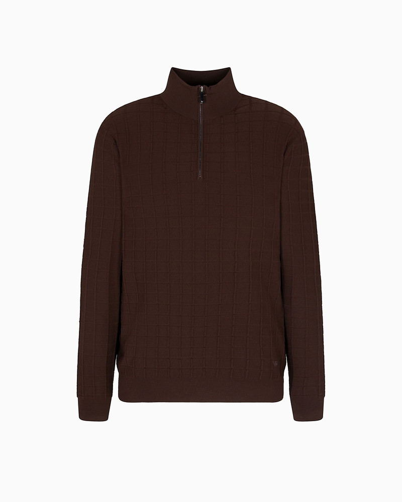 ASV MOCK-NECK JUMPER IN A CHECK KNIT 1