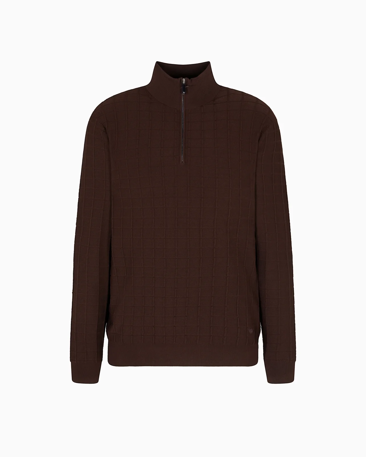 ASV MOCK-NECK JUMPER IN A CHECK KNIT - 1