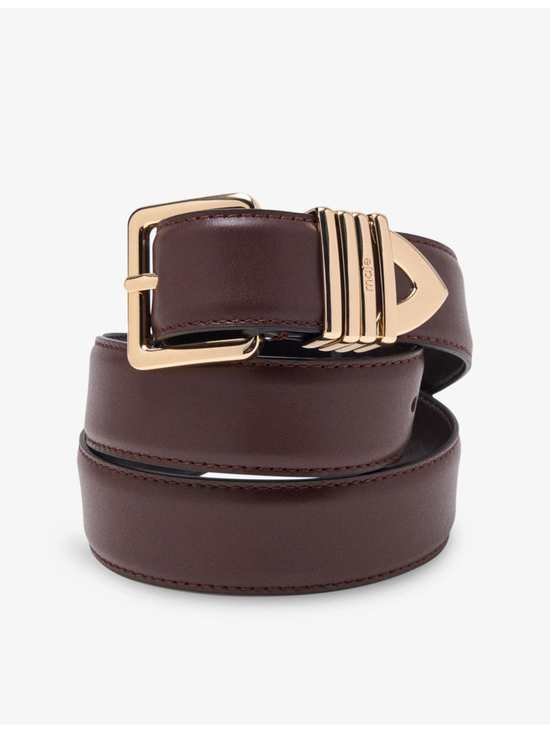 maje Smooth Leather Buckle Belt outlook