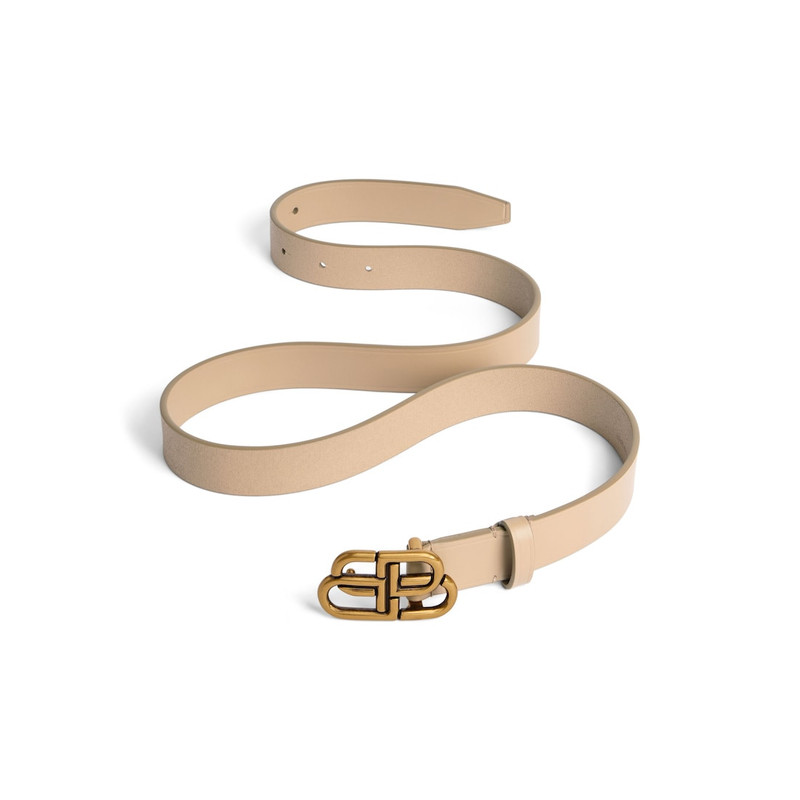 BALENCIAGA Women's Bb Thin Belt  in Latte outlook