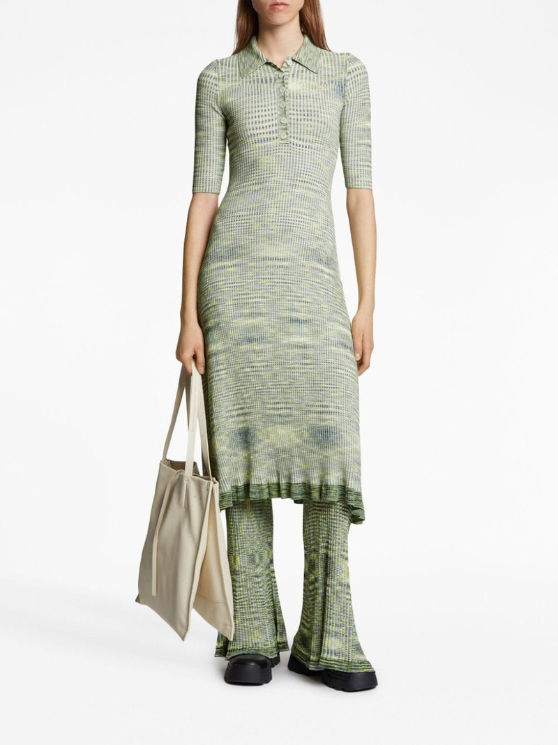 Proenza Schouler Space Dye ribbed-knit polo dress outlook