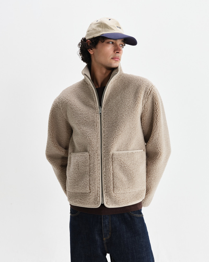 Wax London Killick - Natural Reversible Corduroy Borg Jacket outlook
