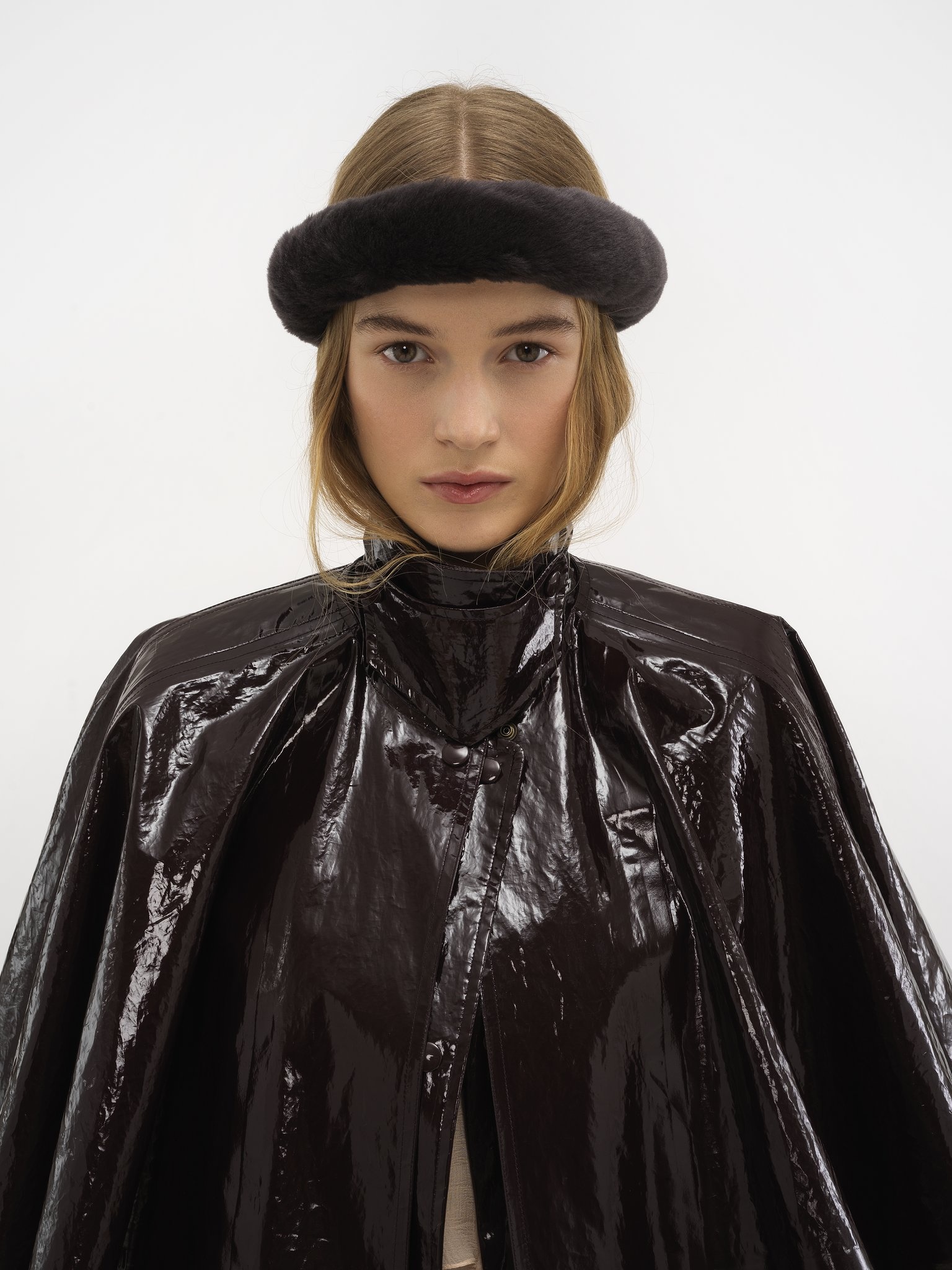 OVERSIZED LONG PARKA IN SHINY COTTON WITH CAPE - 6