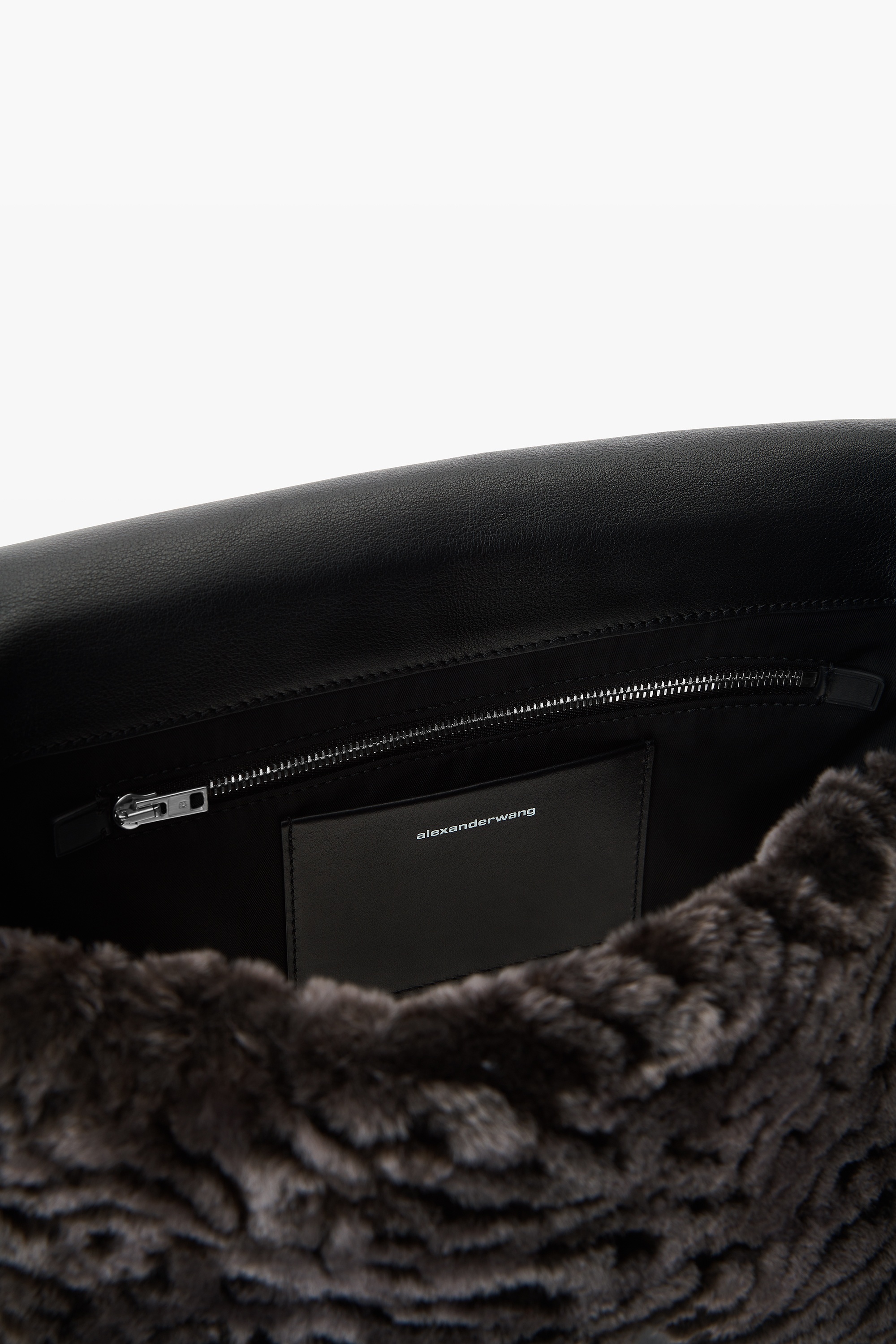 online-exclusive ricco medium flap bag in lamb shearling - 4