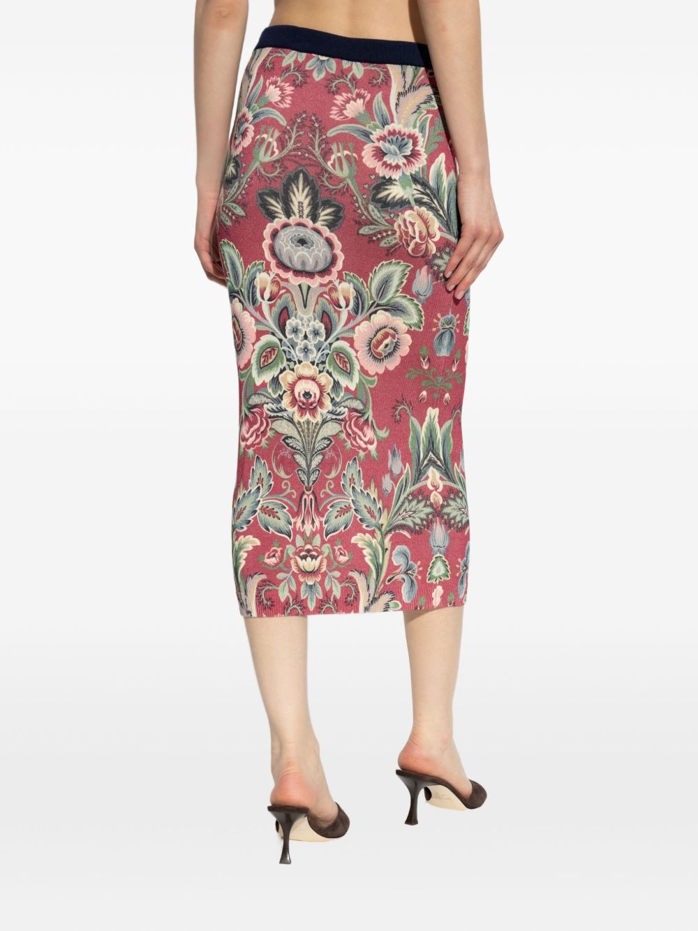 floral-print midi skirt - 3