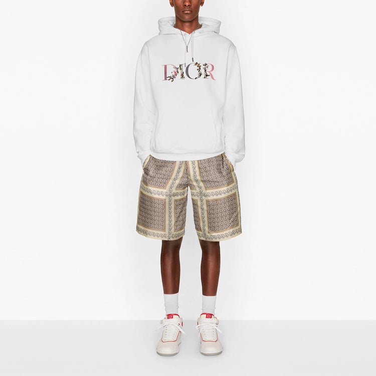 DIOR Flowers Floral Logo Embroidered Printed Loose Hooded Sweatshirt For Men Black 113J688A0531-C084 - 3