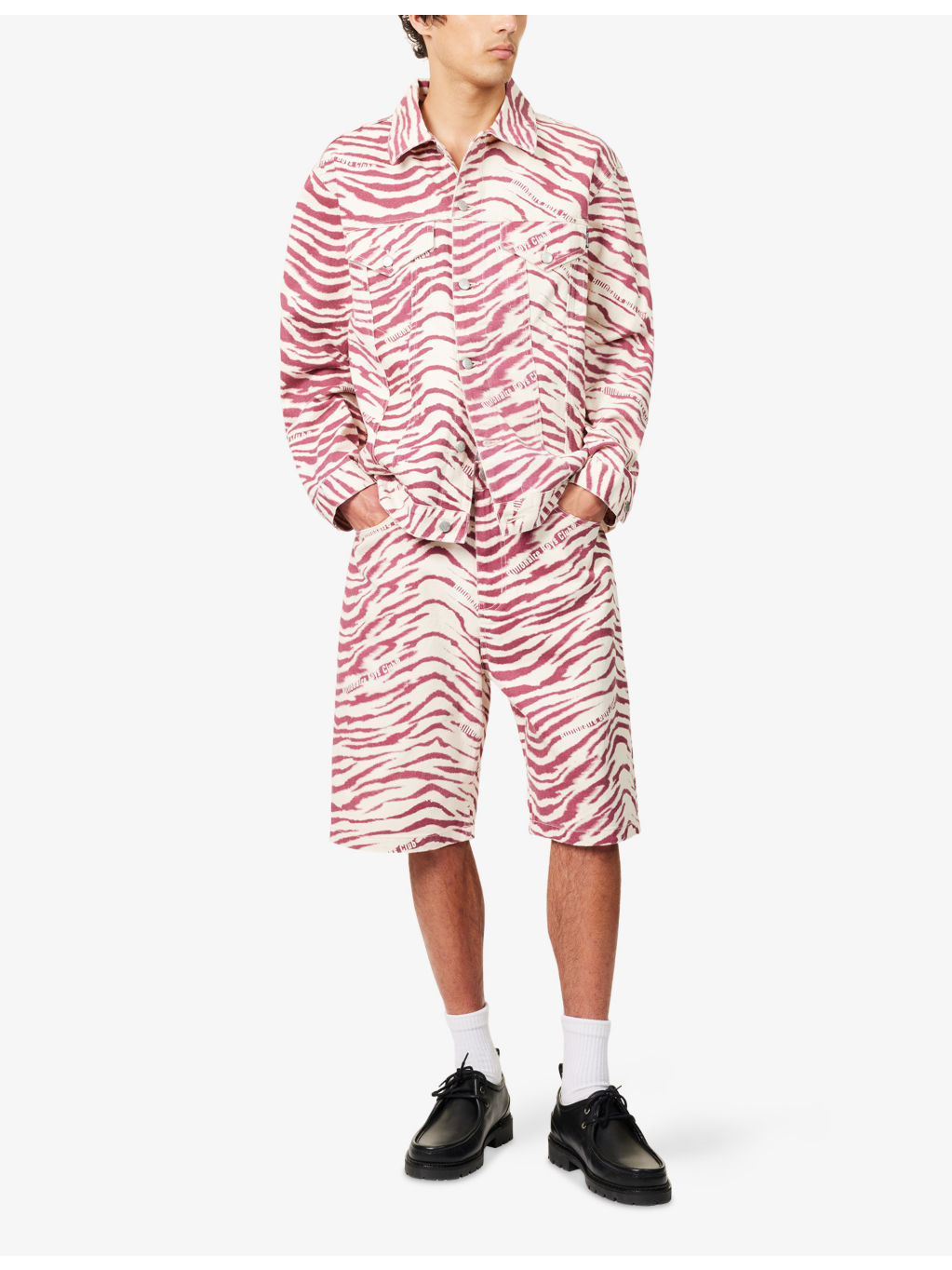 Zebra-Print Relaxed-Fit Denim Jacket - 2