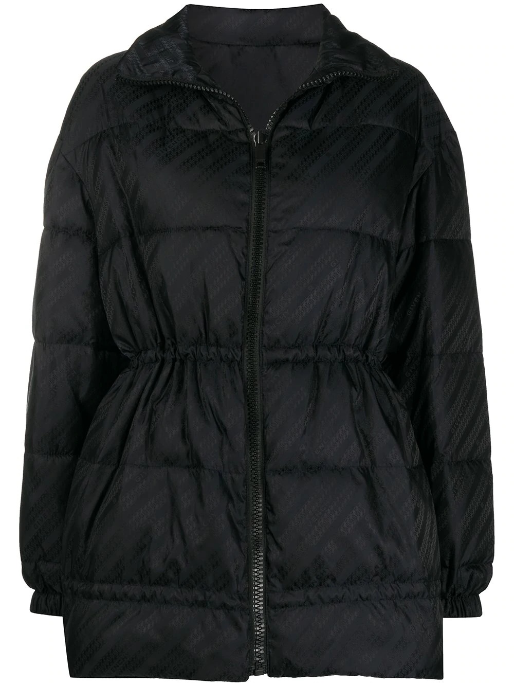 Chain logo-print puffer jacket - 1