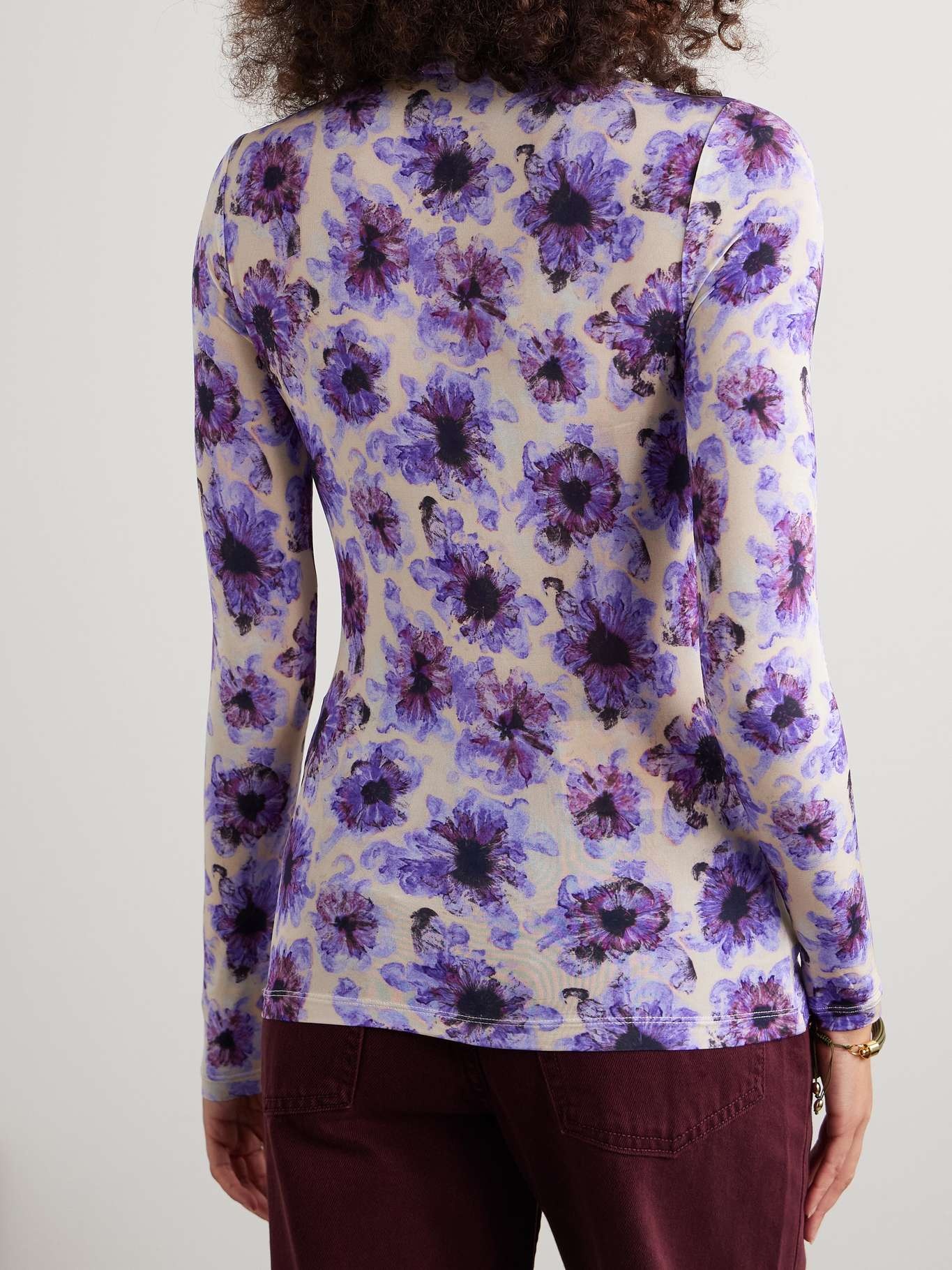 Aurelia floral-print stretch-jersey turtleneck top - 4