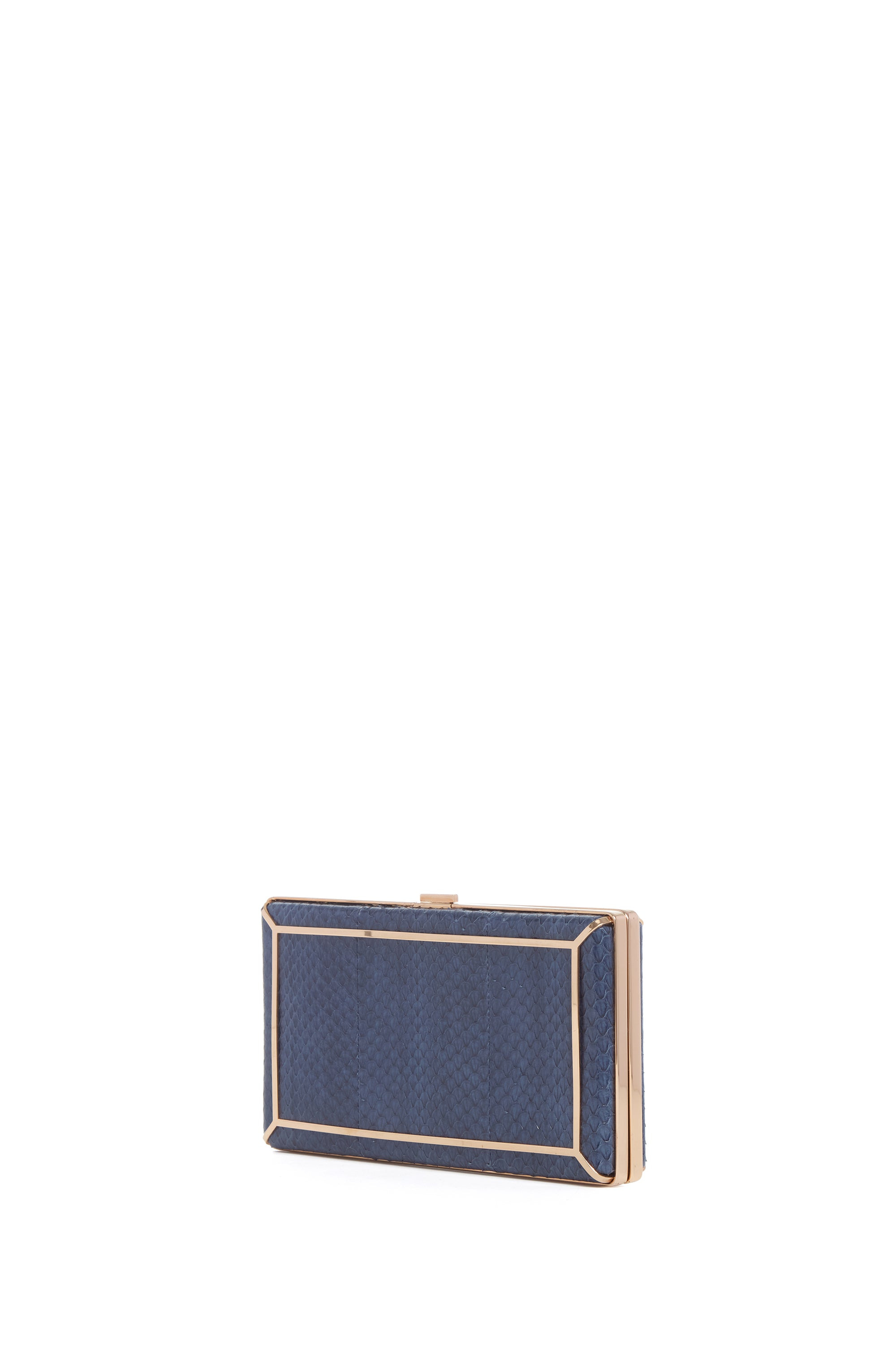 Callas Clutch in Navy Snakeskin - 2