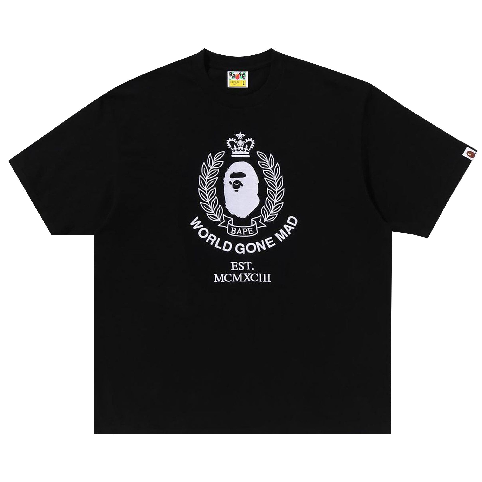 BAPE Crest College Logo Relaxed Fit Tee 'Black' - 1