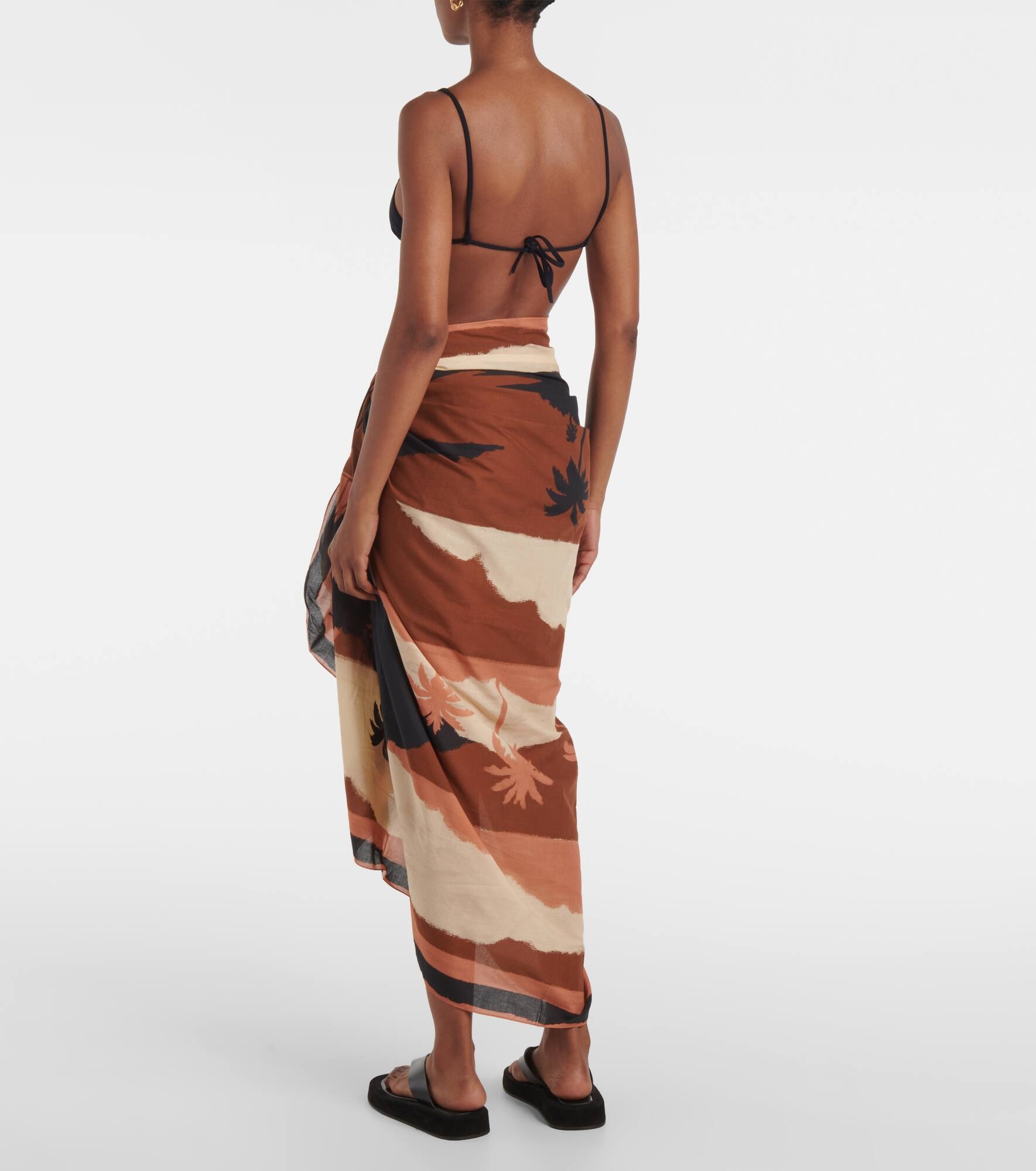 Printed cotton beach cover-up - 3