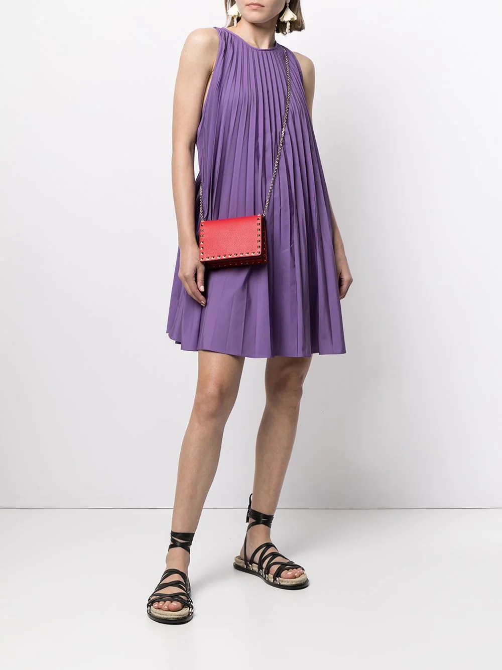 pleated sleeveless minidress - 2