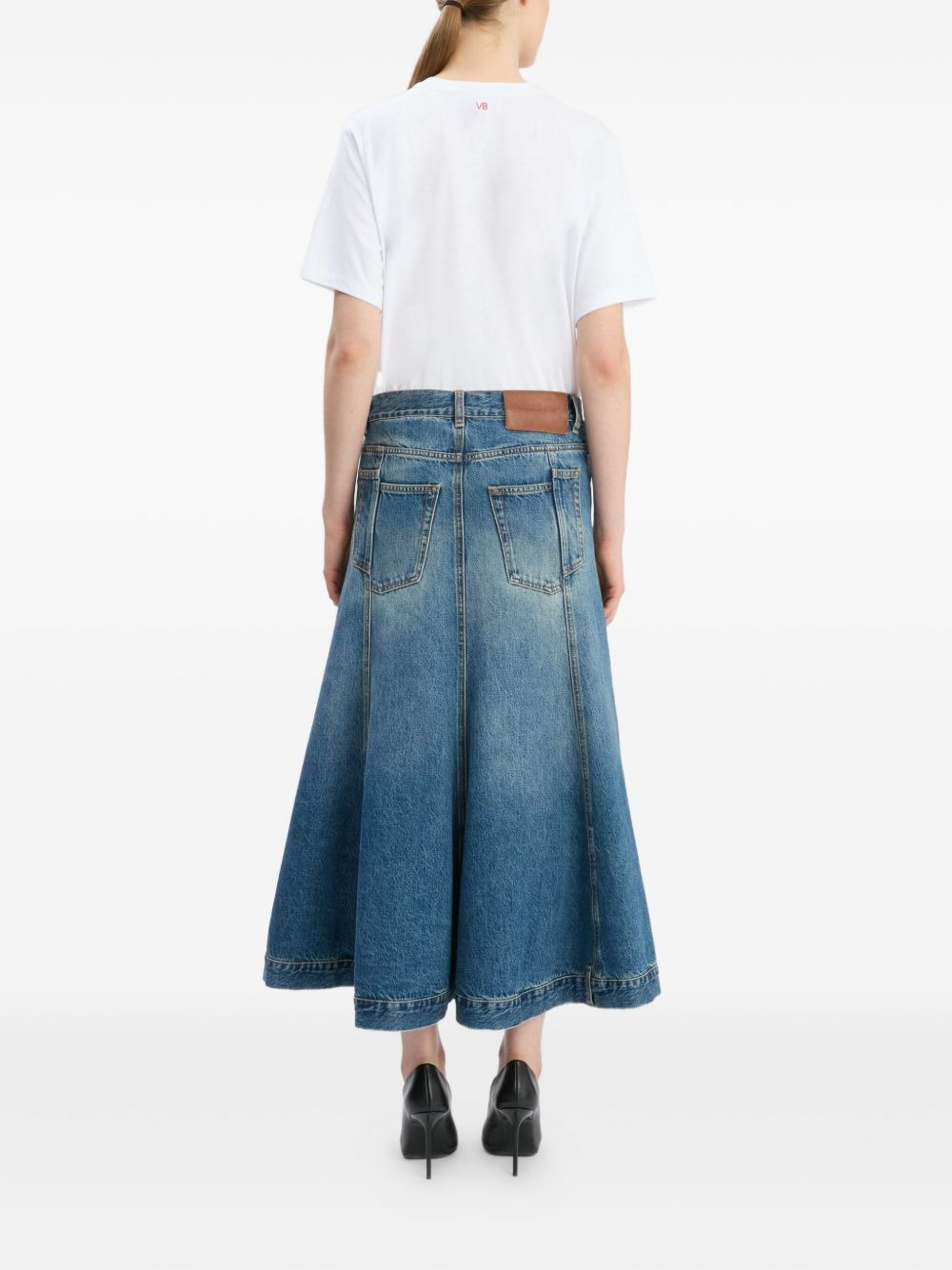 panelled kick flare skirt - 4