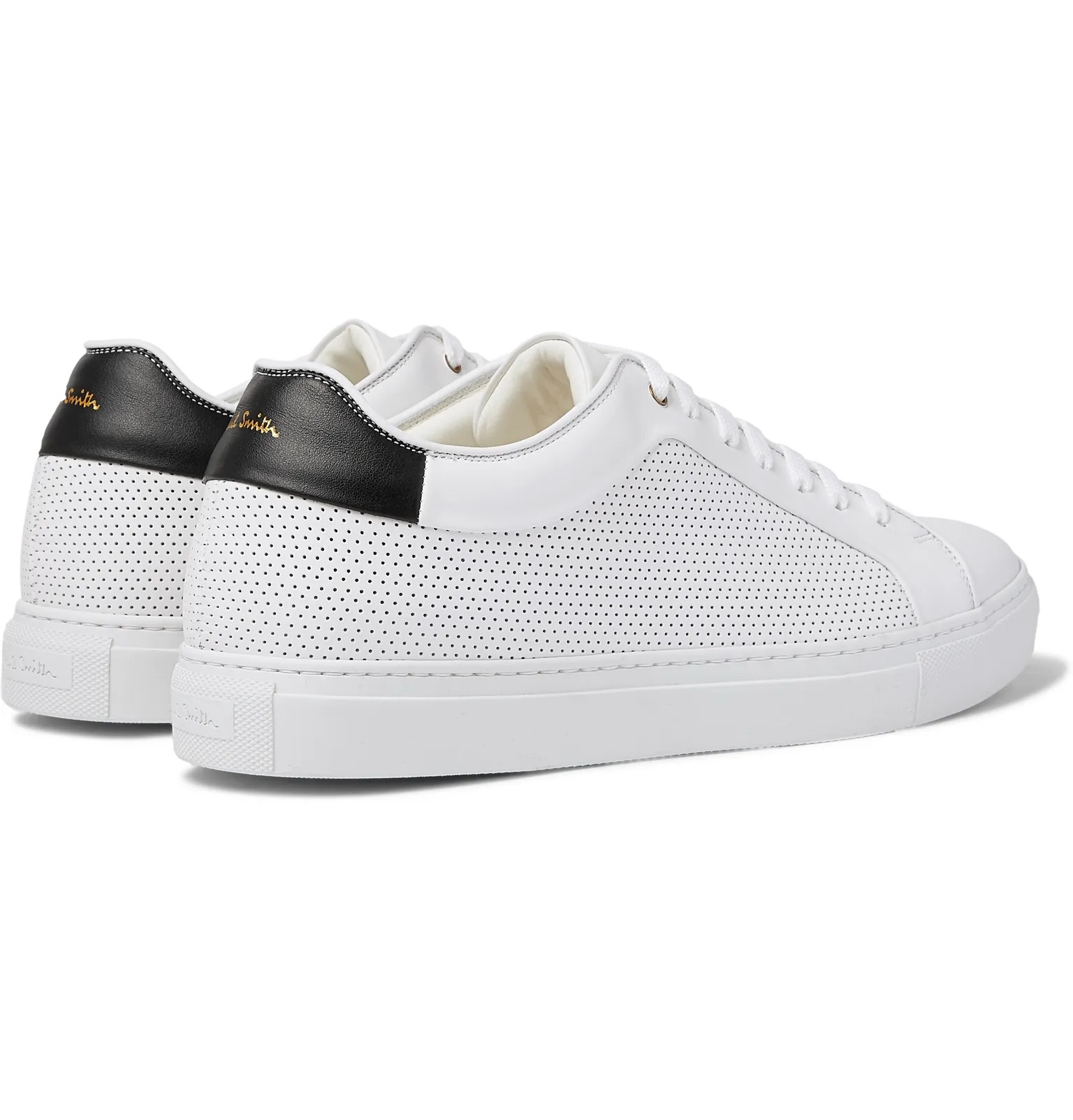 Perforated Leather Sneakers - 5