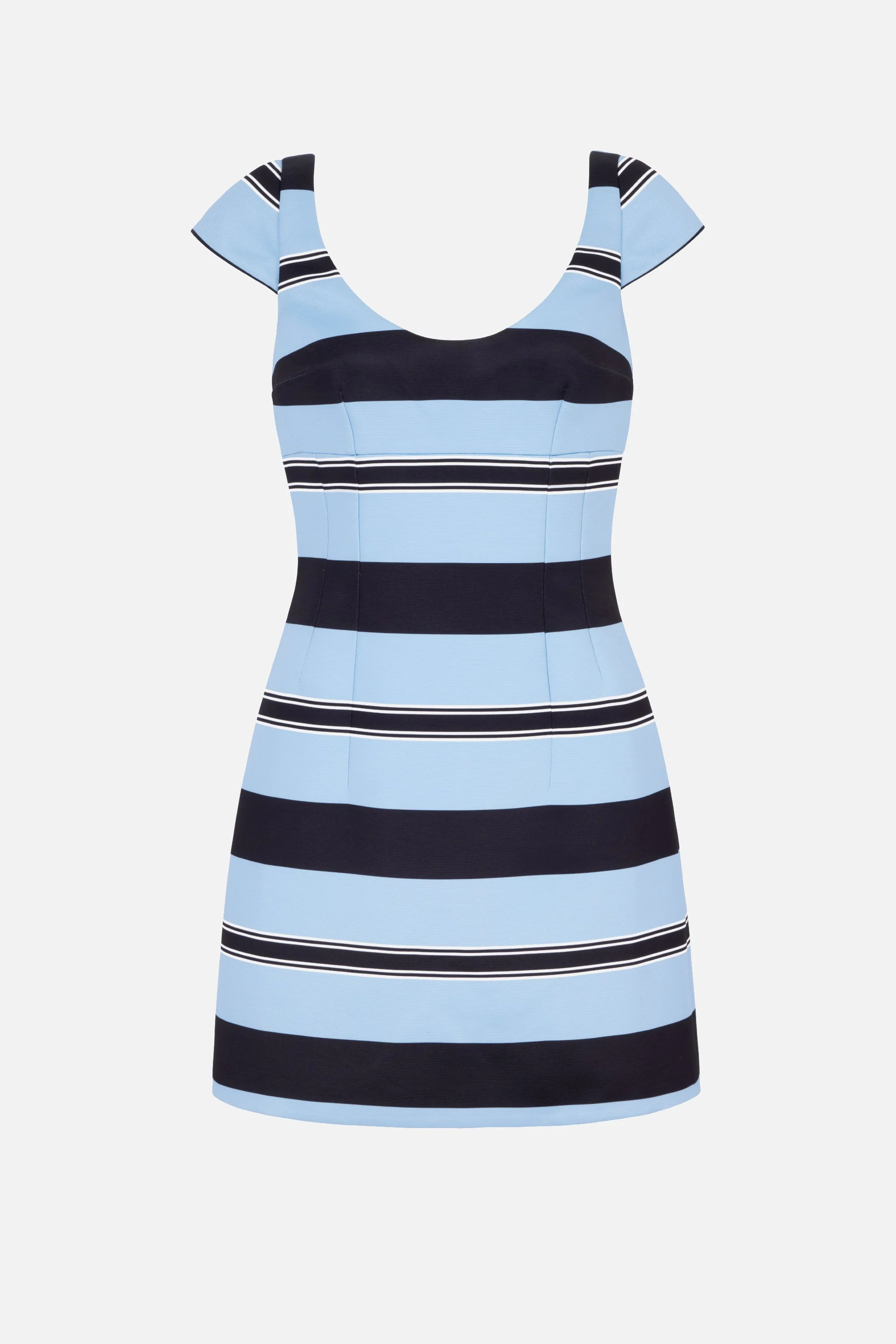 Eloise Dress in Blue & Black Taffeta Faille - 1
