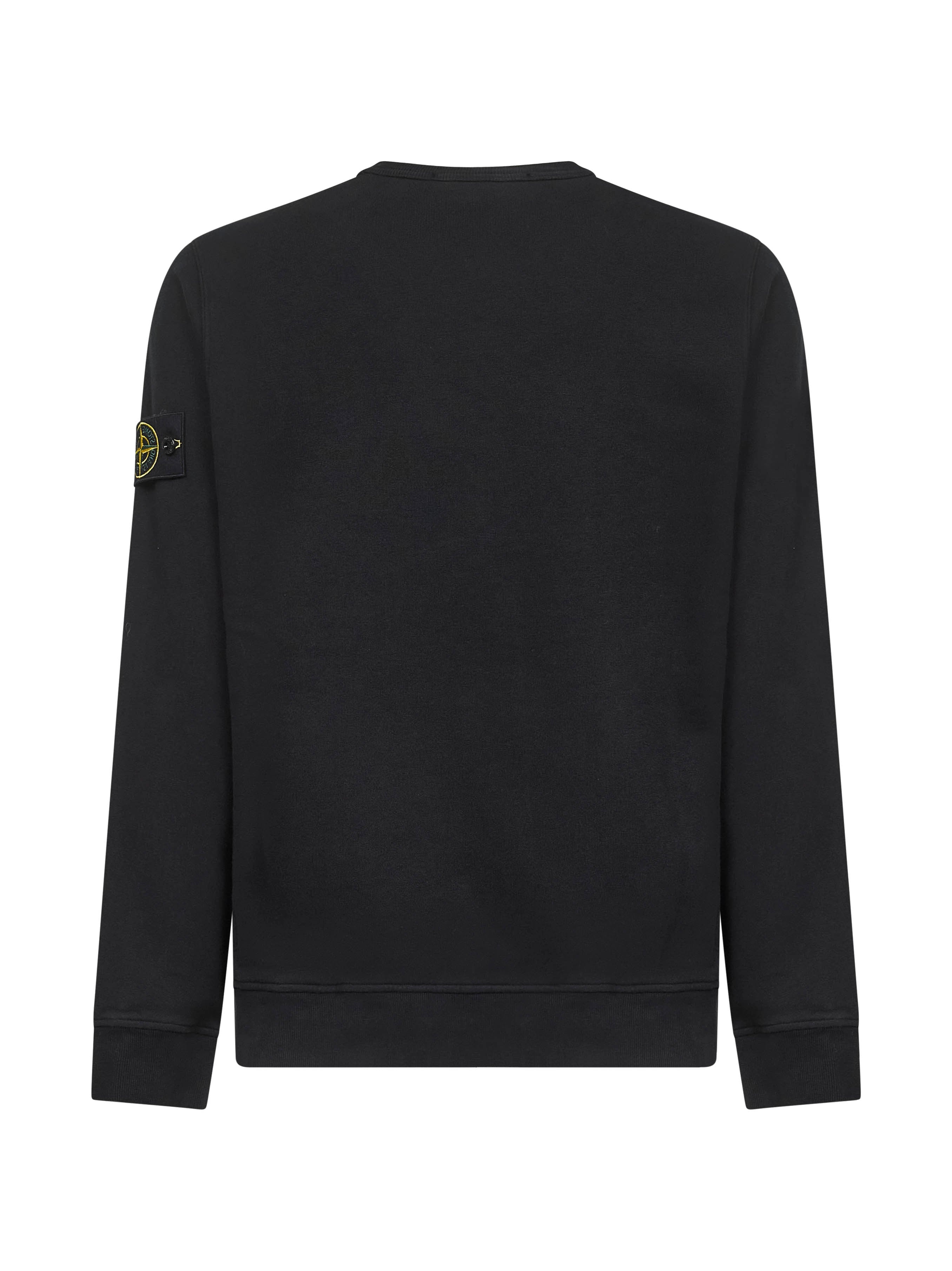 Black brushed organic cotton crewneck sweatshirt - 2