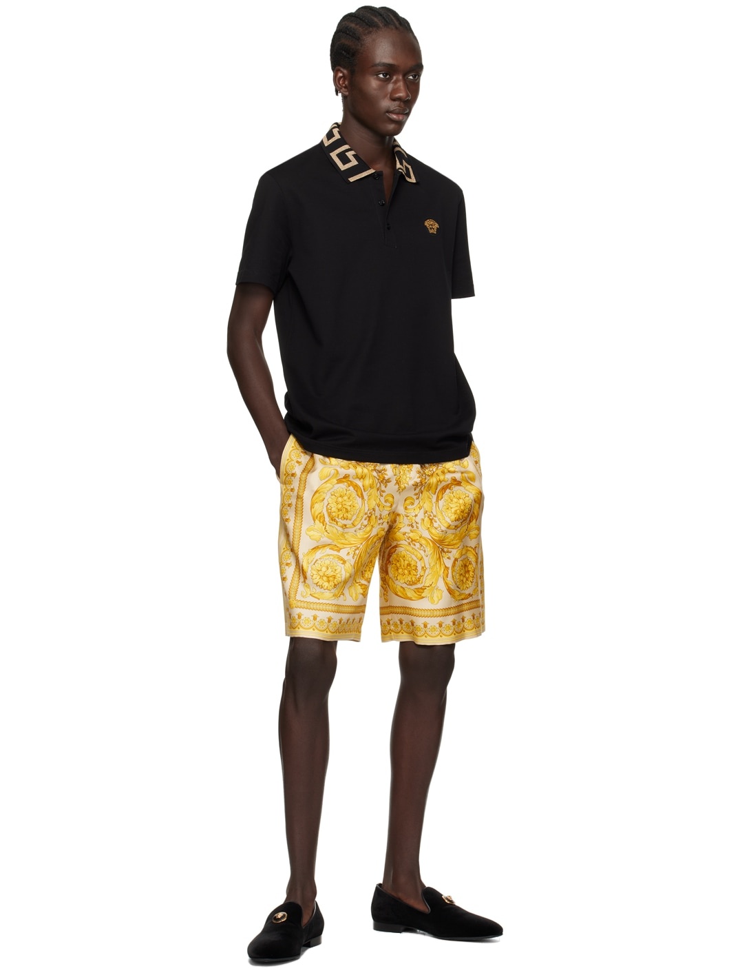 Yellow Barocco Shorts - 4