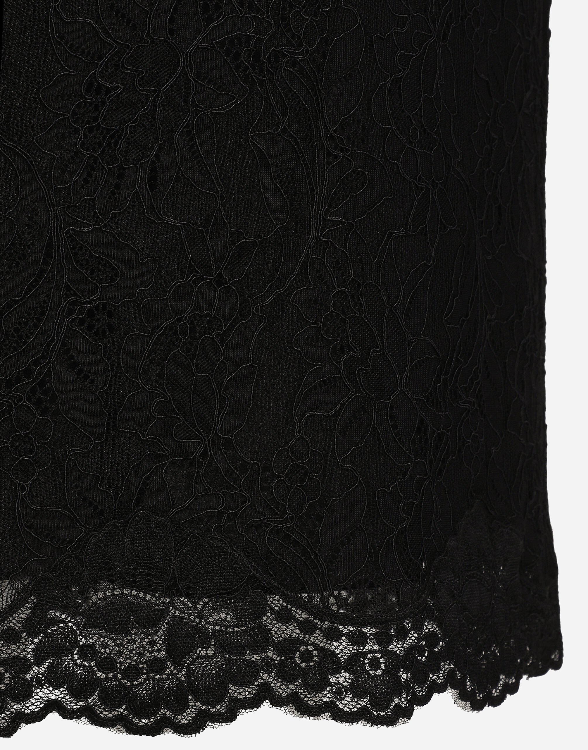 Lace calf-length slip dress: - 4