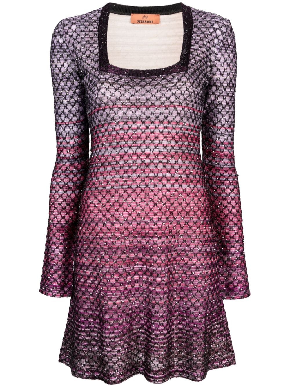 sequin-embellished gradient-effect minidress - 1