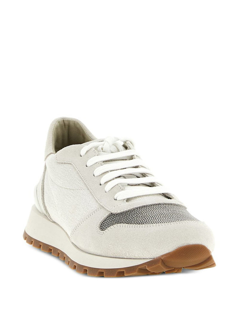 Brunello Cucinelli suede appliqué sneakers outlook