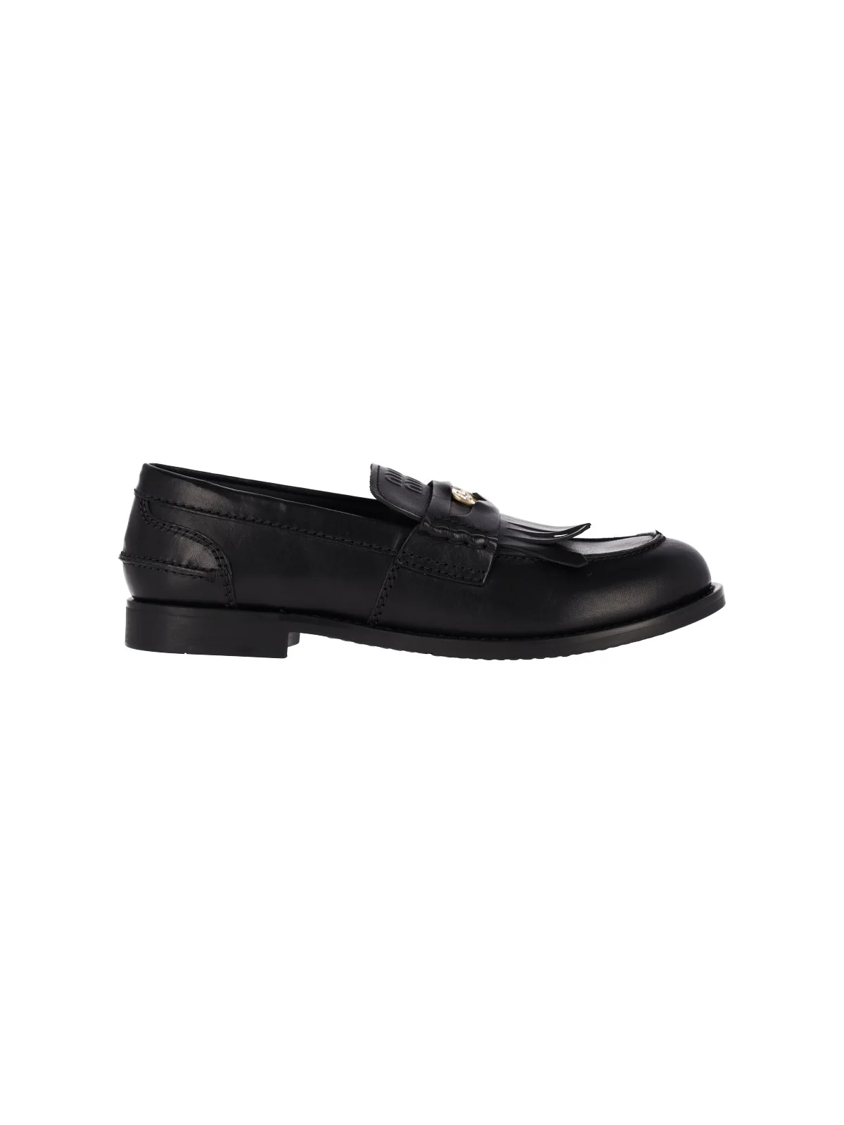 LEATHER LOGO LOAFERS - 1
