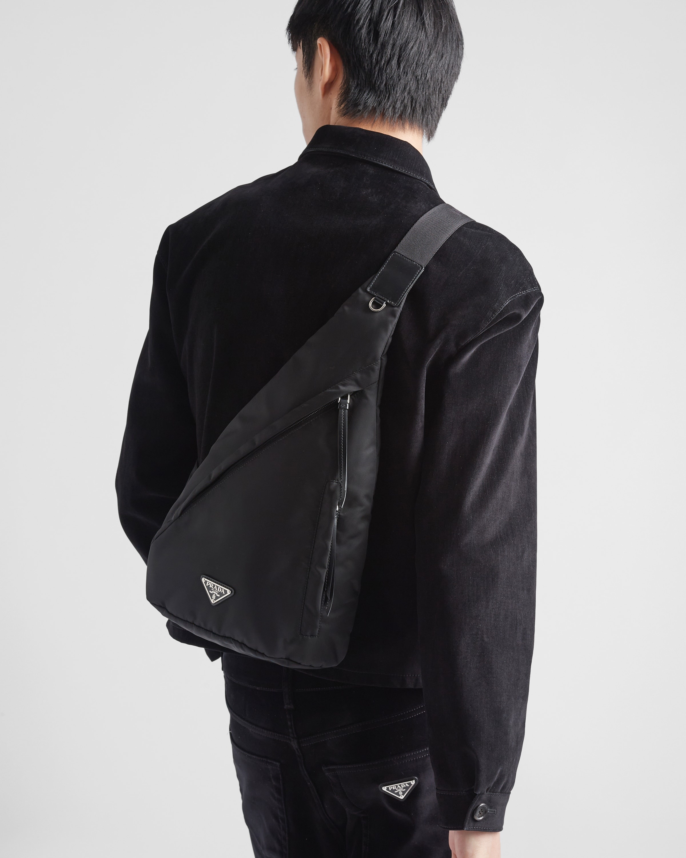 Re-Nylon and leather backpack - 8