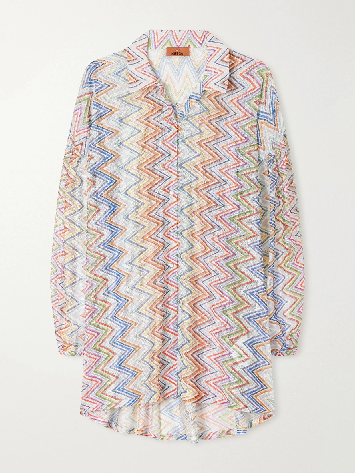 Striped Mesh Knitted Shirt - 1