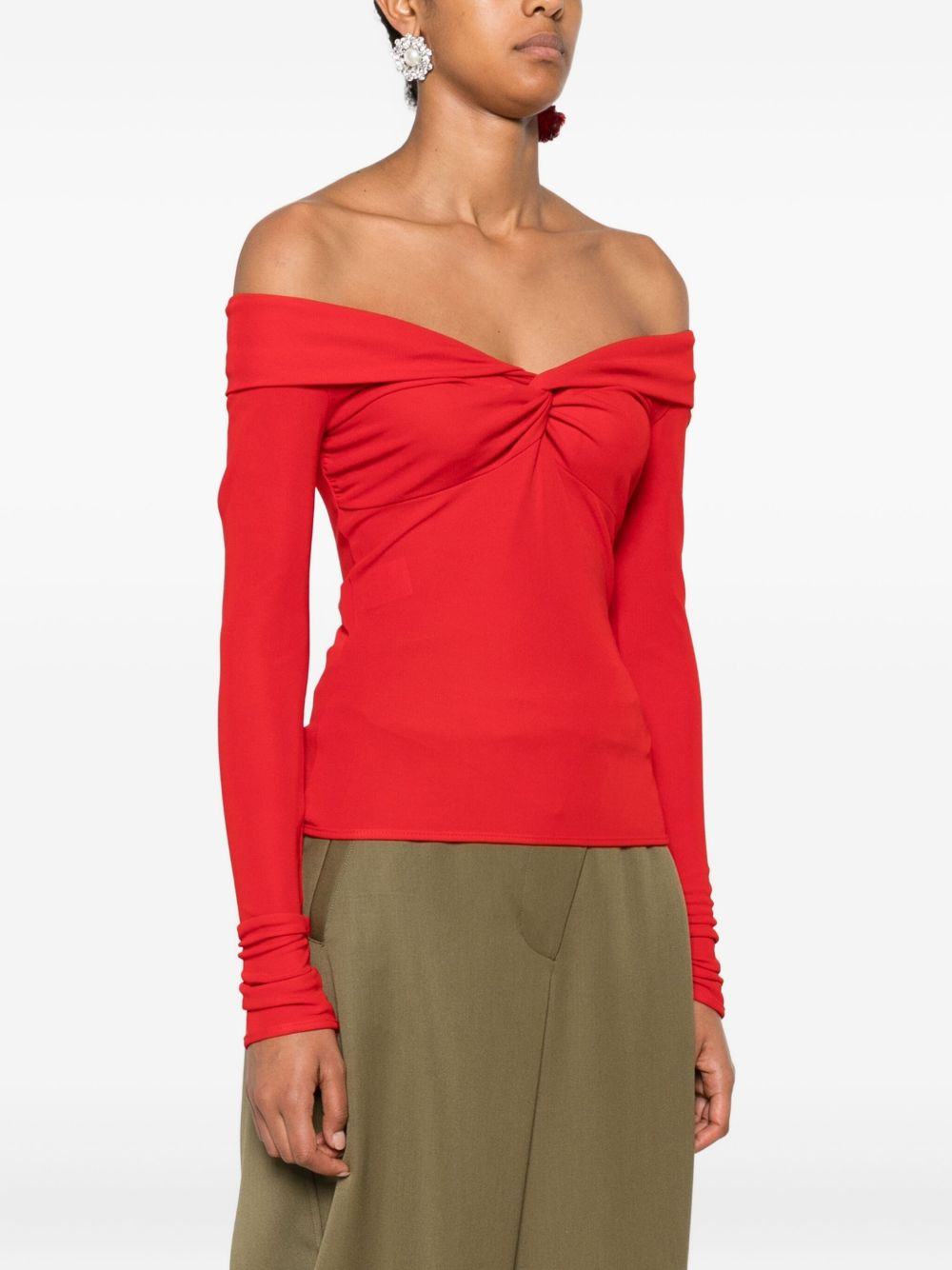 twist-detail off-shoulder top - 3