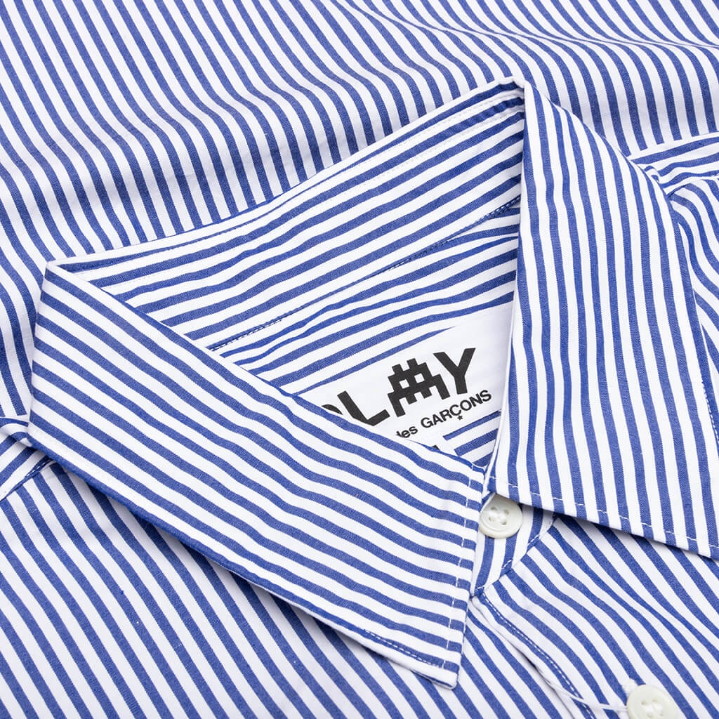 COMME DES GARCONS PLAY X THE ARTIST INVADER BROAD STRIPED SHIRT - STRIPE A - 5