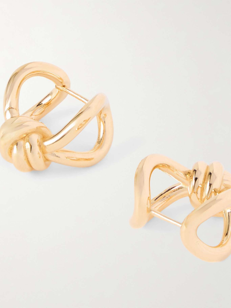 Knot gold-plated silver earrings 3