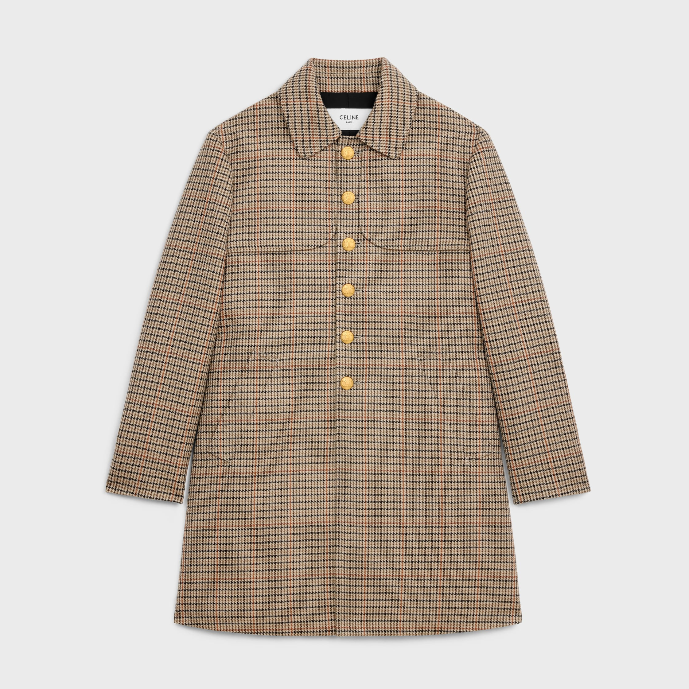 coat in houndstooth wool - 1