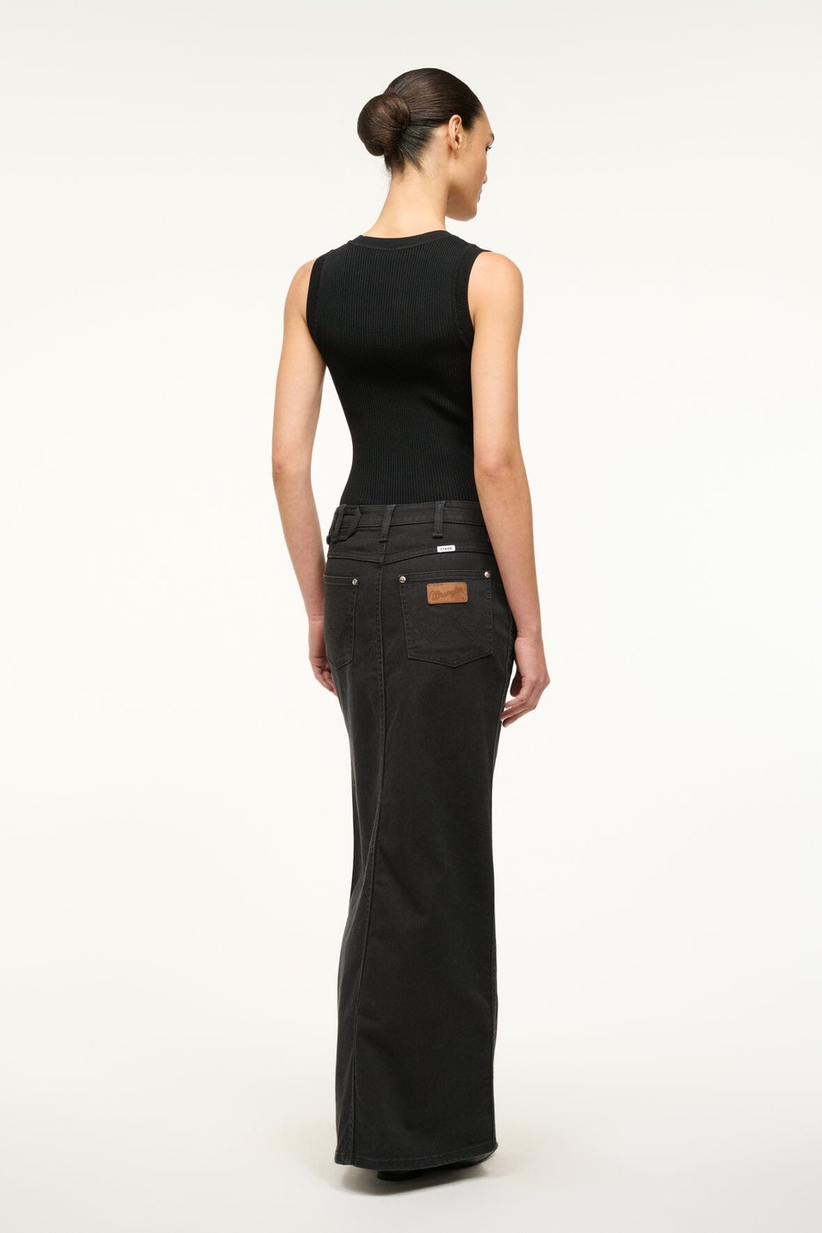 STAUD WRANGLER THE MAXI SKIRT BLACK - 4