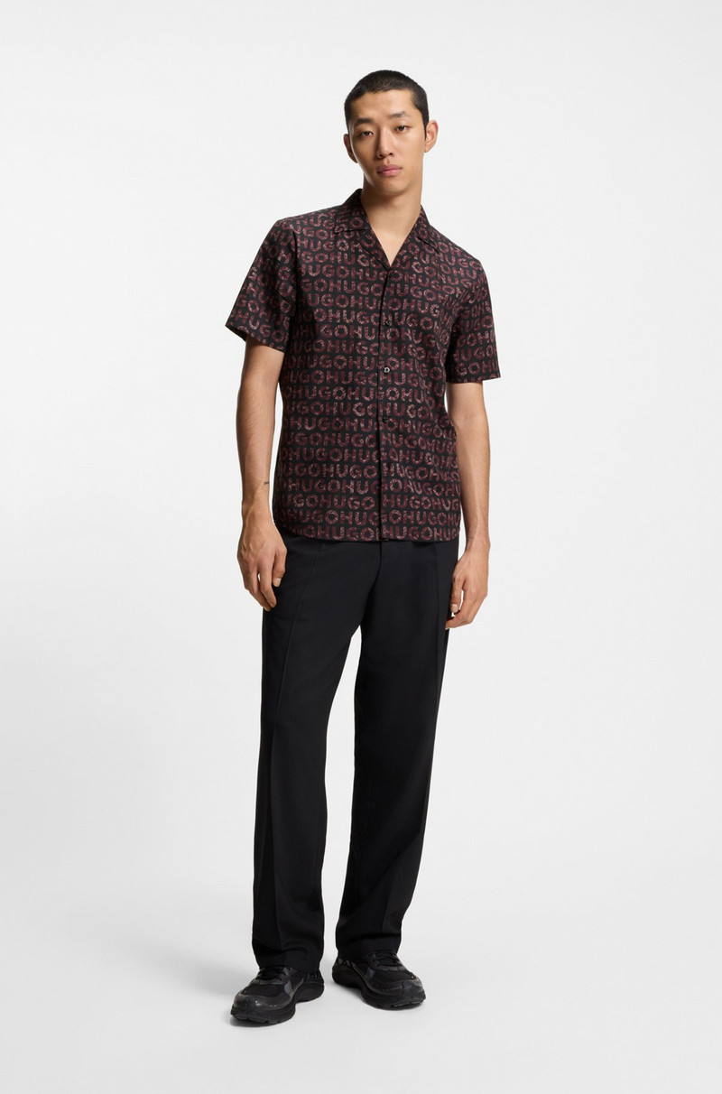 HUGO PRINTED RELAXED-FIT SHIRT IN COTTON POPLIN outlook