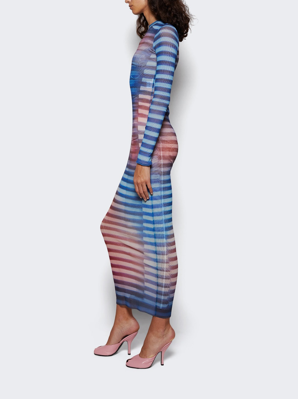 Mesh Long Dress Air Print - 3