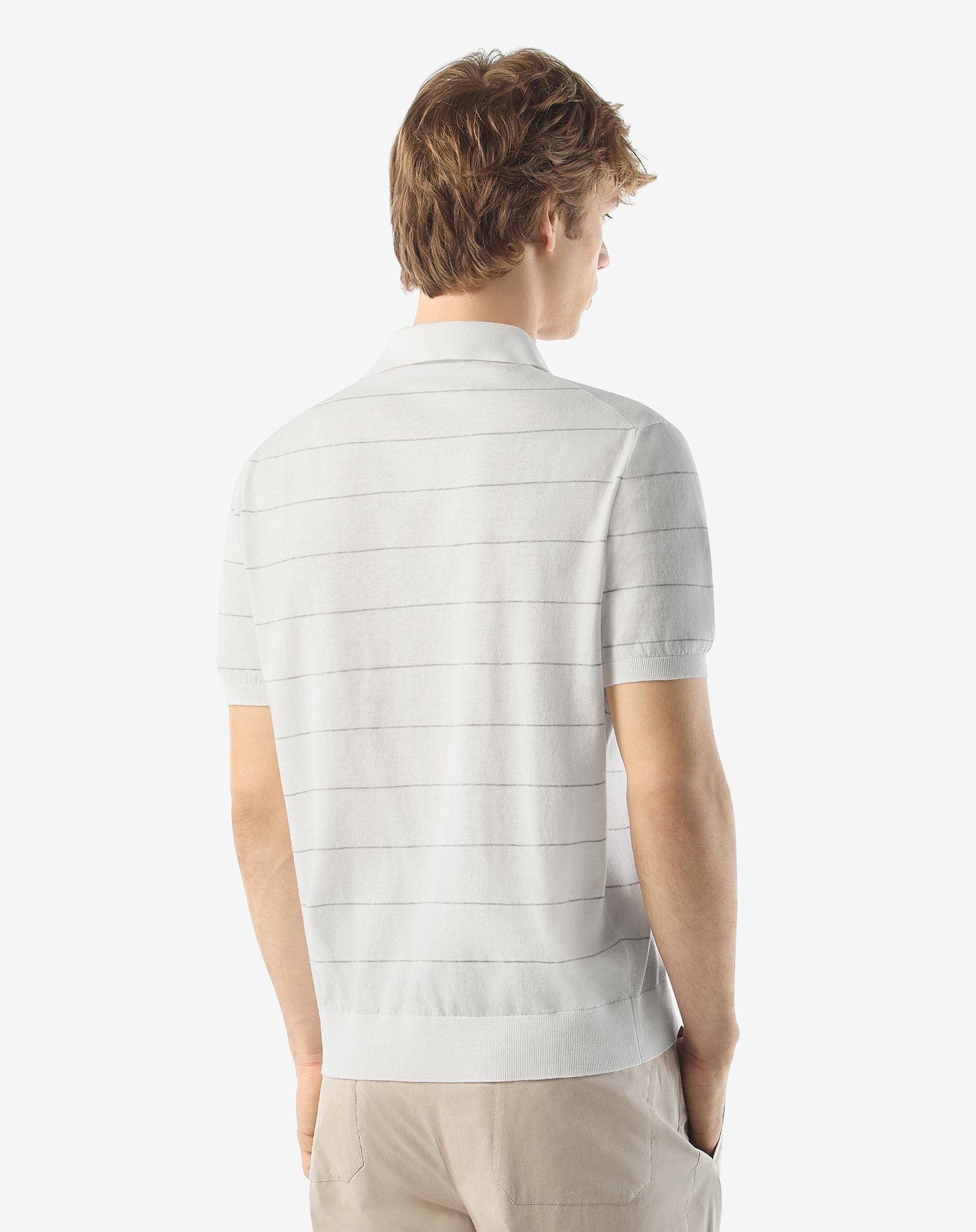 Grey/white ice cotton knit shirt - 3