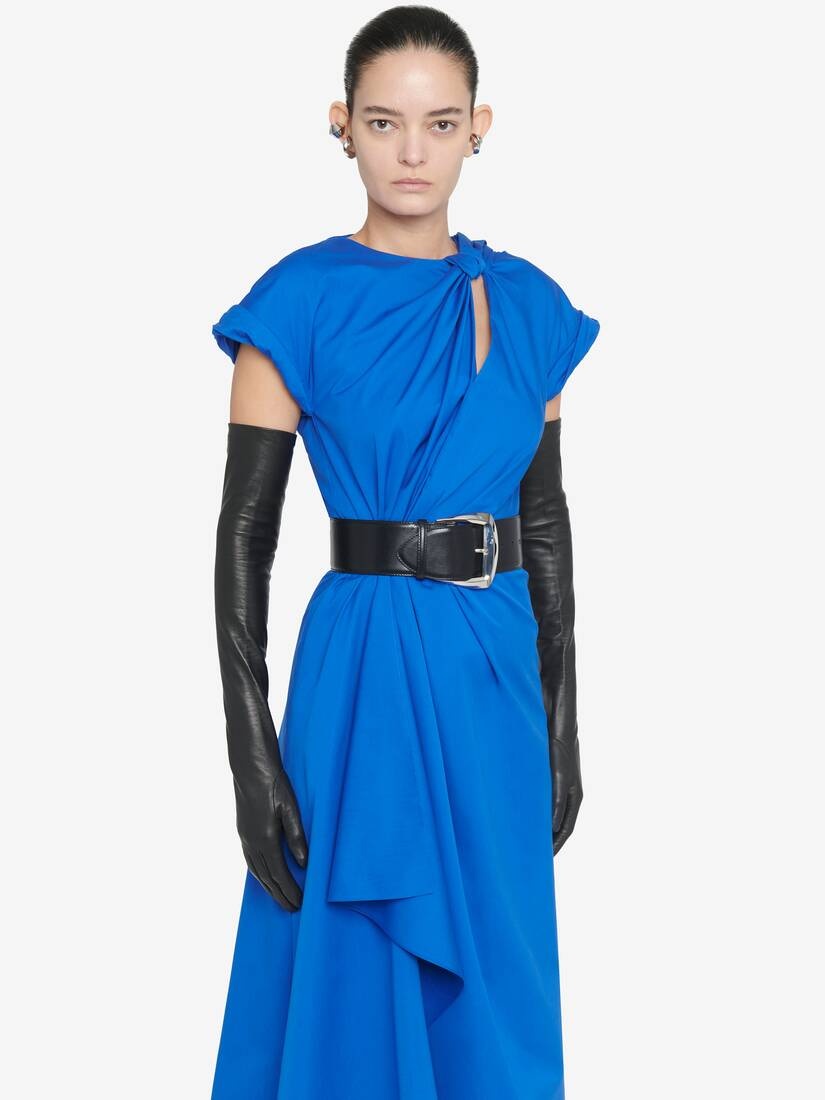 Women's Knot Detail Midi Dress in Ultramarine - 5